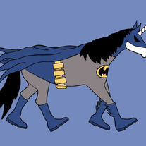 Unicorn dressed as Batman, 5x7 print