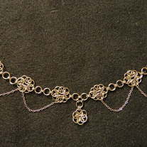 Silver choker with draping chains
