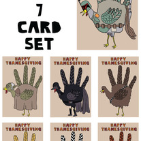Hand turkey Star Wars Thanksgiving 7 card set