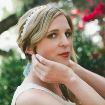 Something Blue.... Pearl Beaded Bridal Tie Headband or Halo, wedding