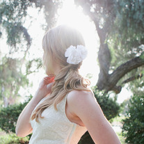 Silk and Lace Flower Duo - Bridal / Wedding Hairpins