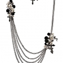 Chain cross necklace and earrings