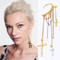 Gold Cross Earring Cuff