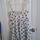 Mina White Dress with Green Polka Dots L - Thumbnail 1