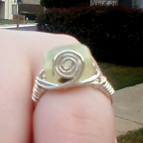 Prehinite Spiral Ring size 8