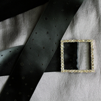 Bridal Sash with Rhinestone Buckle  - Thumbnail 3