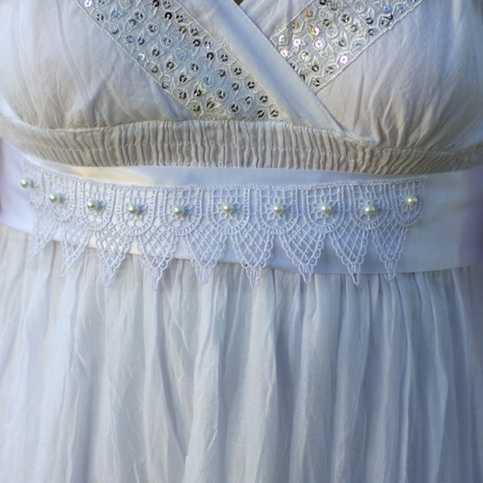 Bridal Sash with Lace and Pearls