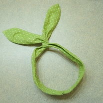 Apple Green Polka Dot Bunny Headband (RESTOCKED)
