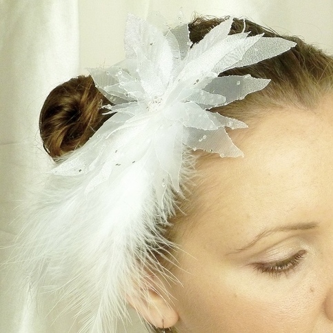 Snow White Bridal Veil Fascinator