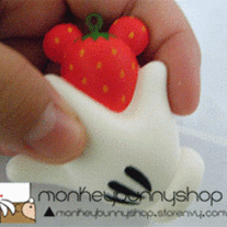 RARE Mickey Mouse Glove Re-ment Food Squishy -Strawberry 