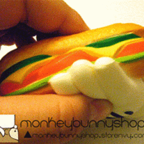 RARE Mickey Mouse Glove Re-ment Food Squishy -Sandwich