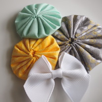 Mint, yellow and grey cluster