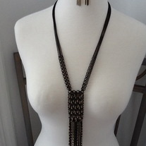 Chocolate Grid Necklace Set