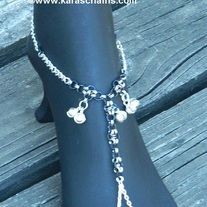 Silver & Black Sandals  with bells