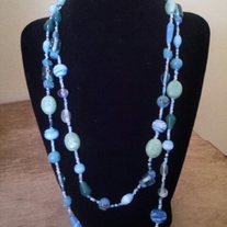 Long Various Shades of Blue Necklace