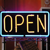 "Open" Hanging Neon Light