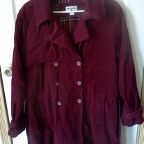 Kathy Ireland Burgundy Cordoruy Jacket XL
