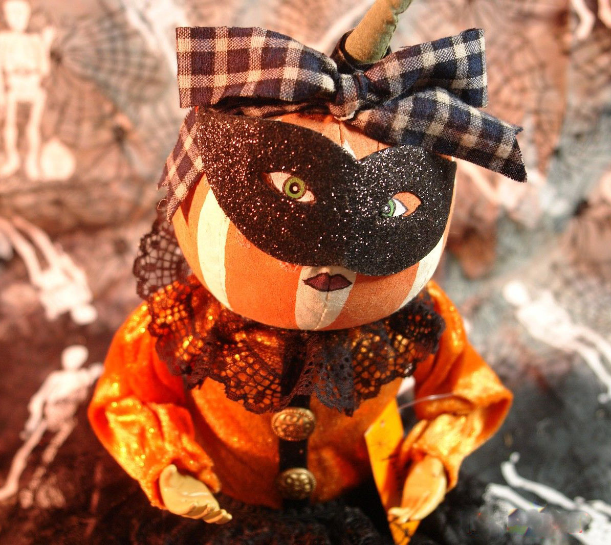 masquerade pumpkin gal doll primitive halloween