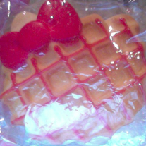 Hello Kitty Waffle Squishy Red