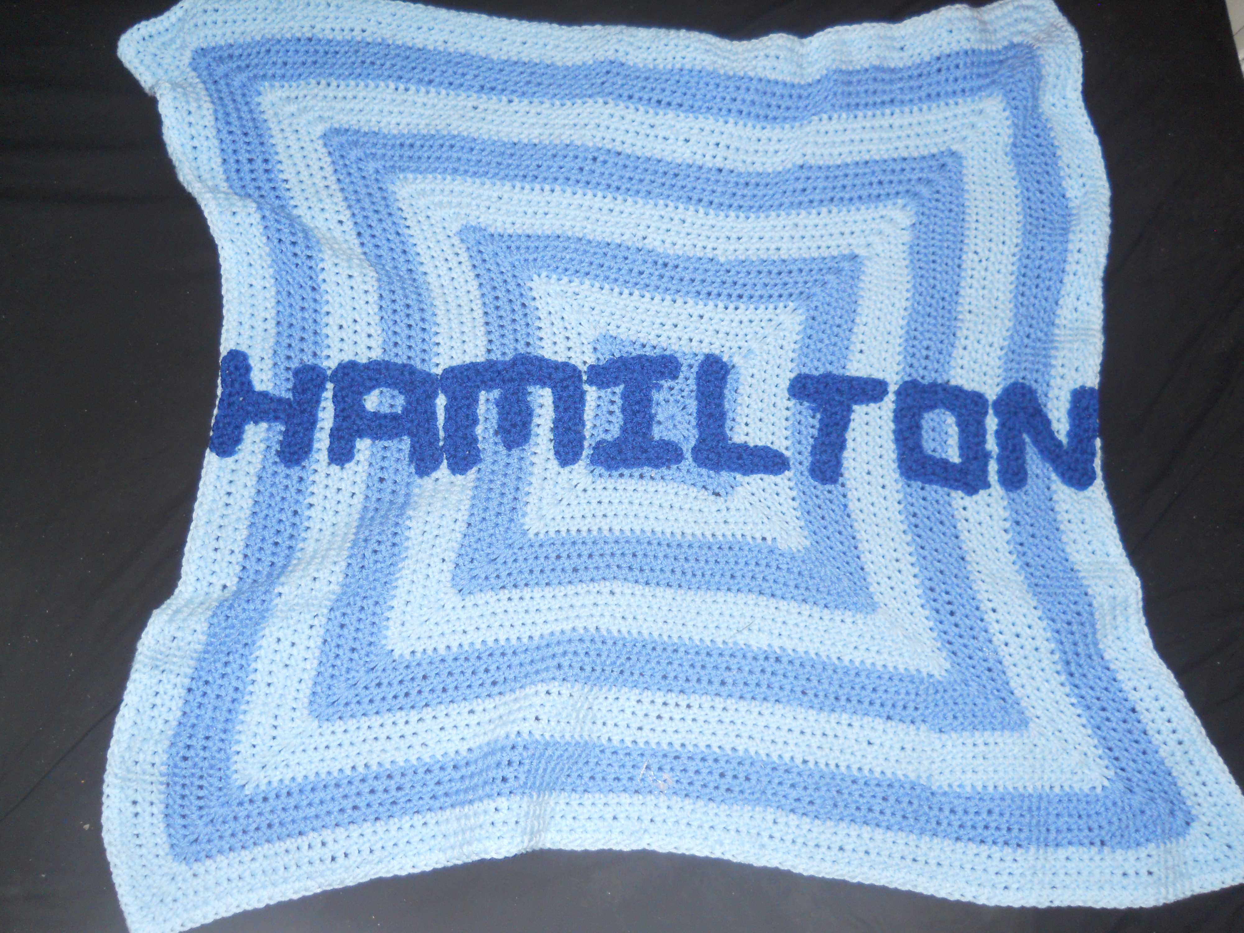 Crochet Personalized Baby Blanket 3 Colors Style 2 · Crystals Closet