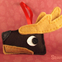 Felt Reindeer Christmas Ornament, Felt Animal Ornament - Dancer the Reindeer