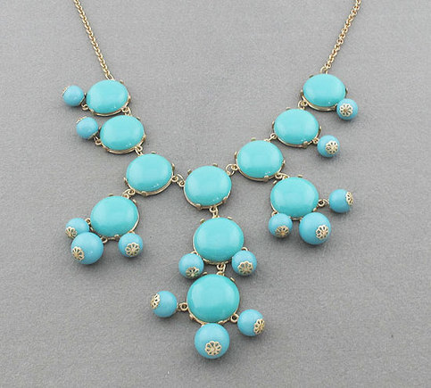New Turquoise J.CREW Style Bubble Bib Statement Necklace