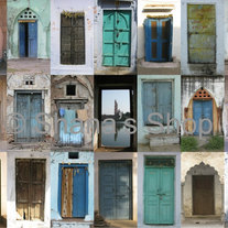 5 x 7 - Collage Photograph - Doors of India