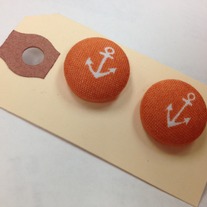 Anchor Button Earrings