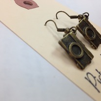 Camera Brass Earrings