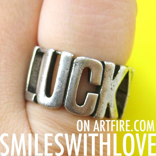 sale lucky type capital letter ring in silver sizes 6 to 8 dotoly size 6 ring