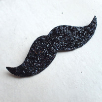 Glitter moustache pin