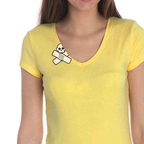 Skull Womens Tee, Yellow