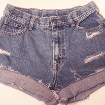 Vintage denim high waist shorts