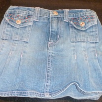 Jean Skirt with Pink Rhinestones-Bongo Size 6X