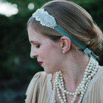 Luxe and Lace - Gorgeous Sparkling Rhinestones and Lace tie headband