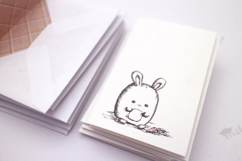 *sold* fat bunny note cards set of 6