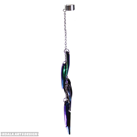 Jewel Beetle Wing Ear Cuff