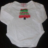 Christmas Tree Onesie-Mudpie Size 0-6 Months