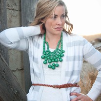 Elegant Green Beaded Chandelier Necklace