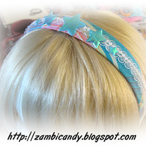 Pink and blue plaid headband