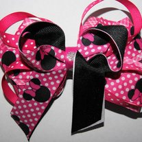 Minnie Mouse Themed Pretty In Pink Boutique Hair Bow