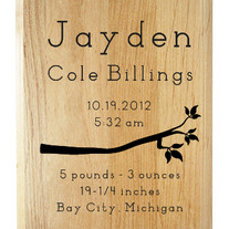 Birth Announcement Baby Plaque