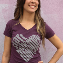 "Start the Movement" - Women's Plum Purple V Neck