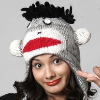 Black Sock Monkey Hat