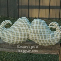 Mustache Pillow - Olive Plaid