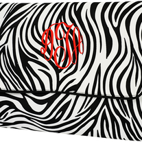 ZEBRA Black & White MONOGRAMMED Computer Laptop Sleeve Case - Great for Gifts