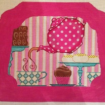 Tea Time Child's Rocking Chair Canvas on 13 mesh