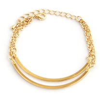 Gold Double Chain Bracelet