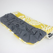 RUFFLED CLUTCH IN PARTLY SUNNY