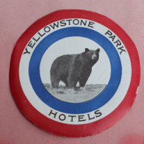 1930s Yellowstone Park Hotels Travel Luggage Label - Large